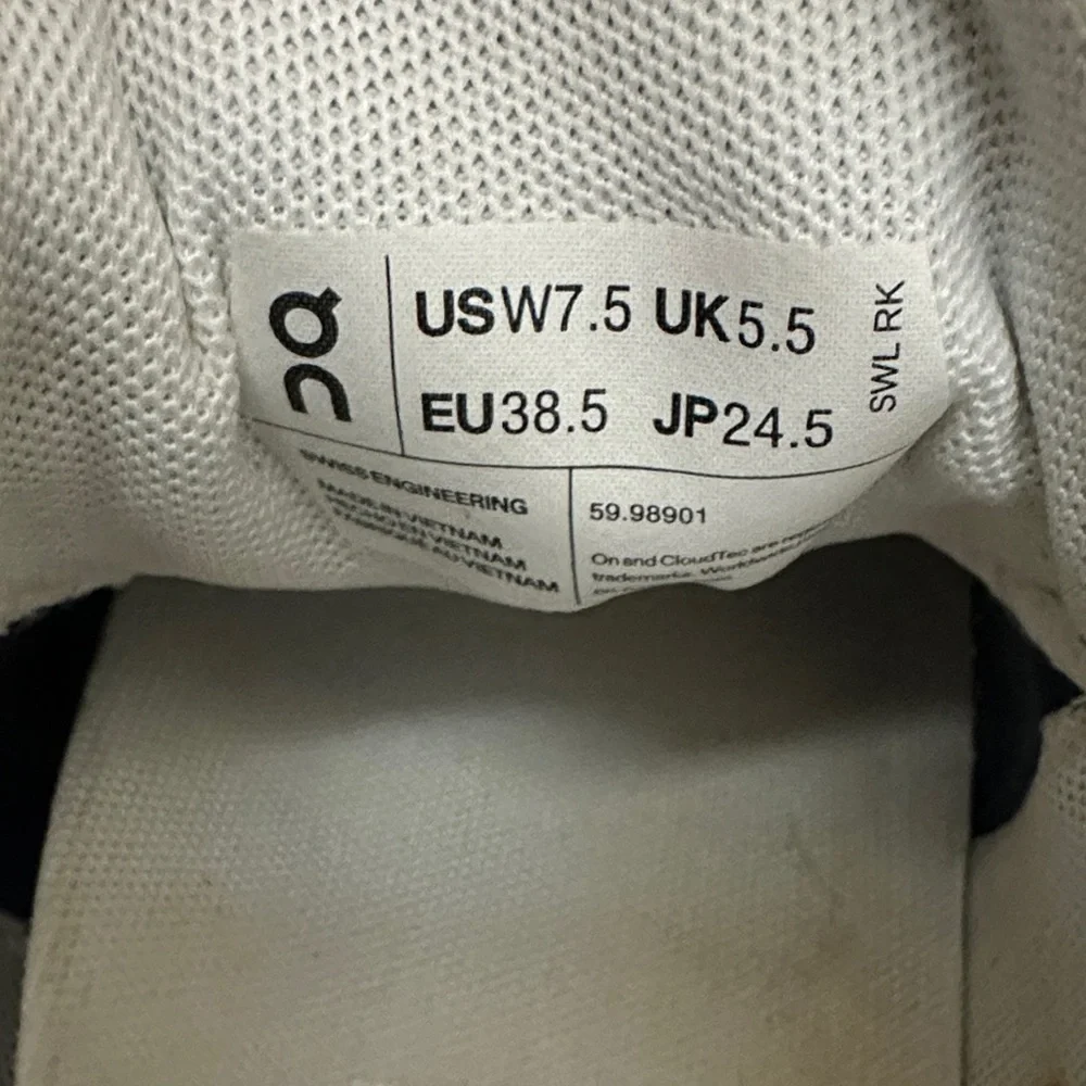 On Running Navy and White Athletic Shoes - Picture 4 of 7